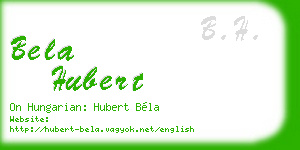 bela hubert business card