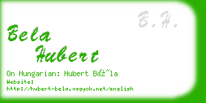 bela hubert business card